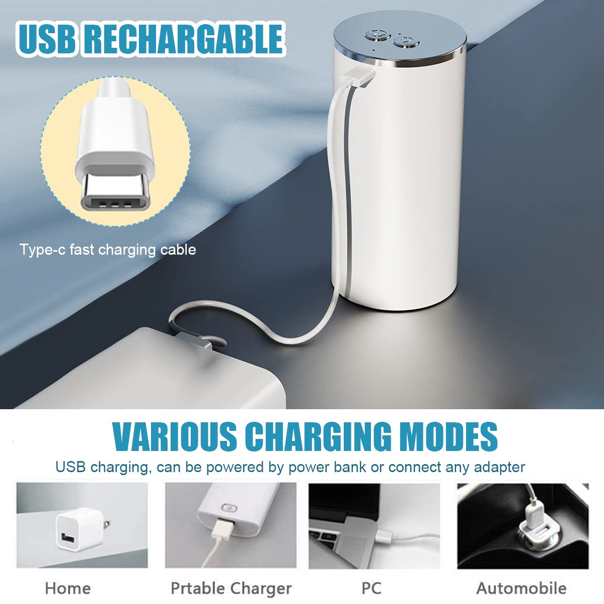 Supvox Cordless Electric Water Pump - with Fold Down Spout Universal Water Bottle Pump Dispenser for 1-5 Gallon Water Can Automatic Water Bottle Pump for Home Office Camping(Whit) Supvox Cordless Electric Water Pump - with Fold Down Spout Universal Water Bottle Pump Dispenser for 1-5 Gallon Water Can Automatic Water Bottle Pump for Home Office Camping(Whit)
